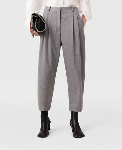 Pleated High-Rise Wool Trousers