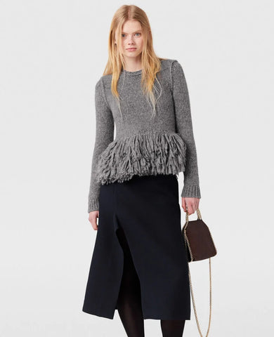 Feather Peplum Wool Jumper