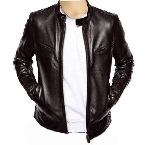 Plain black moto style jacket- CLEARANCE PRE MADE