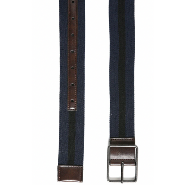 Navy Blue/Black Stripe Casual Belt