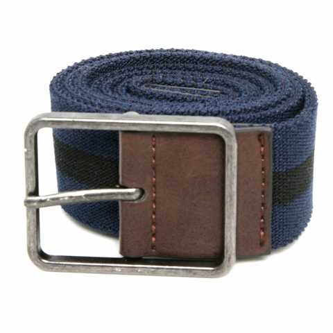 Cinturón casual de rayas azul marino/negro